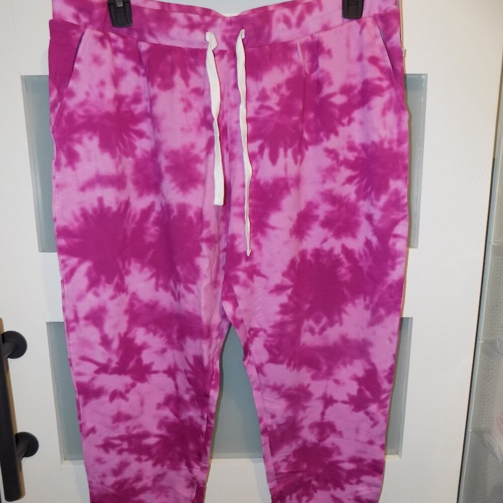 LITTLE BUM BUMS MAGENTA TIE DYE MAMA JOGGER SWEATPANTS SIZE 2XL WOMEN'S NEW